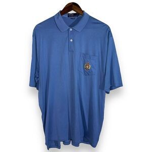 90s Polo Ralph Lauren Blue Crest Logo Polo Shirt Size L